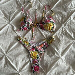 shein floral print bikini set